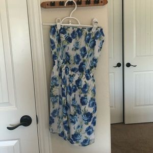 Floral Blue and White Dress